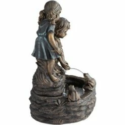 John Timberland Outdoor Floor Fountain with Light LED 26" High Two Kids Over Pond for Garden Patio Backyard Deck Home Porch House -Cheap Garden Decor Store unnamed file 5485