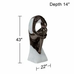 John Timberland Modern Zen Outdoor Floor Water Fountain with Light LED 43" High Glossy Curved Form for Yard Garden Patio Deck Home -Cheap Garden Decor Store unnamed file 5492