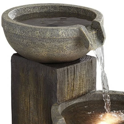 John Timberland Rustic Outdoor Floor Water Fountain with Light LED 40 1/2" High Cascading for Yard Garden Patio Deck Home 4 John Timberland Rustic Outdoor Floor Water Fountain with Light LED 40 1/2" High Cascading for Yard Garden Patio Deck Home - Image 2