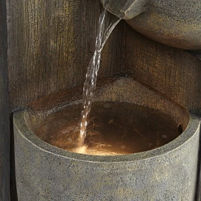 John Timberland Rustic Outdoor Floor Water Fountain with Light LED 40 1/2" High Cascading for Yard Garden Patio Deck Home 5 John Timberland Rustic Outdoor Floor Water Fountain with Light LED 40 1/2" High Cascading for Yard Garden Patio Deck Home - Image 3