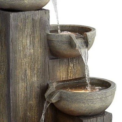 John Timberland Rustic Outdoor Floor Water Fountain with Light LED 40 1/2" High Cascading for Yard Garden Patio Deck Home 6 John Timberland Rustic Outdoor Floor Water Fountain with Light LED 40 1/2" High Cascading for Yard Garden Patio Deck Home - Image 4