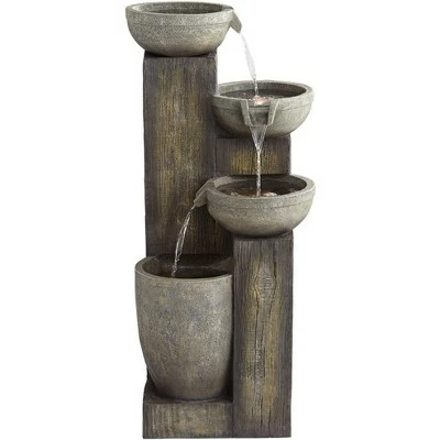 John Timberland Rustic Outdoor Floor Water Fountain with Light LED 40 1/2" High Cascading for Yard Garden Patio Deck Home 7 John Timberland Rustic Outdoor Floor Water Fountain with Light LED 40 1/2" High Cascading for Yard Garden Patio Deck Home - Image 5
