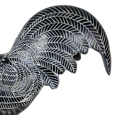 11.81" Resin Polka Dot Rooster Statue Black/White - Exhart 4 11.81" Resin Polka Dot Rooster Statue Black/White - Exhart - Image 2