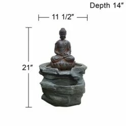 John Timberland Rustic Zen Buddha Outdoor Floor Water Fountain with Light LED 21" High Sitting for Yard Garden Patio Deck Home -Cheap Garden Decor Store unnamed file 5518
