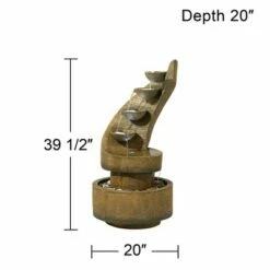 John Timberland Modern Zen Outdoor Floor Water Fountain with Light LED 39 1/2" High Cascading for Yard Garden Patio Deck Home -Cheap Garden Decor Store unnamed file 5525