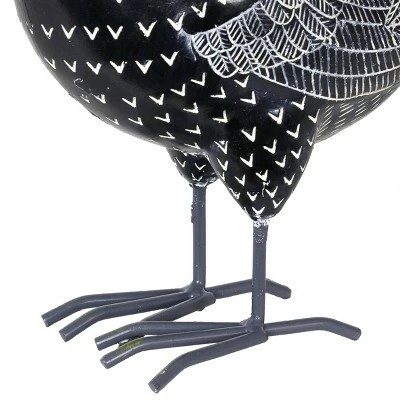 11.81" Resin Polka Dot Rooster Statue Black/White - Exhart 6 11.81" Resin Polka Dot Rooster Statue Black/White - Exhart - Image 4