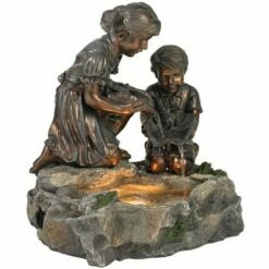 John Timberland Outdoor Floor Water Fountain with Light 23 1/2" High Cascading Girl and Boy with Lily Pad Yard Garden Patio Deck -Cheap Garden Decor Store unnamed file 5538