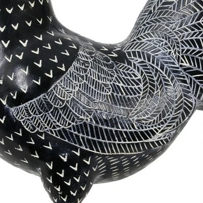 11.81" Resin Polka Dot Rooster Statue Black/White - Exhart 7 11.81" Resin Polka Dot Rooster Statue Black/White - Exhart - Image 5