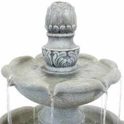 Sunnydaze Decor Sunnydaze 50"H Electric Fiberglass Reinforced Concrete 2-Tier French Garden Design Outdoor Water Fountain, Dusty Gray -Cheap Garden Decor Store unnamed file 5540