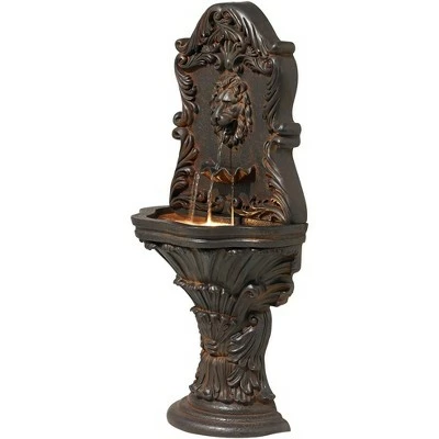 John Timberland Antiqued Outdoor Wall Water Fountain with LED Light 50" Floor Imperial Lion for Garden Yard 6 John Timberland Antiqued Outdoor Wall Water Fountain with LED Light 50" Floor Imperial Lion for Garden Yard - Image 4