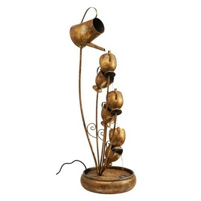 Garden Tea Party Cascading Metal Illuminated Sculptural Fountain - Acorn Hollow 6 Garden Tea Party Cascading Metal Illuminated Sculptural Fountain - Acorn Hollow - Image 4