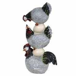12.4" Resin Stacked Chicken and Egg Statue Black/White/Gray - Exhart -Cheap Garden Decor Store unnamed file 562