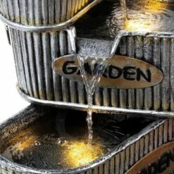 Alpine Corporation 20" Resin Washtub 3-Tier Garden Fountain with LED Lights Silver -Cheap Garden Decor Store unnamed file 5624