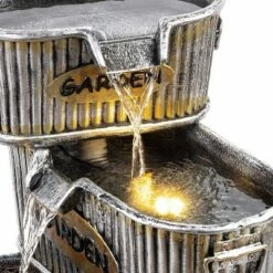 Alpine Corporation 20" Resin Washtub 3-Tier Garden Fountain with LED Lights Silver -Cheap Garden Decor Store unnamed file 5625