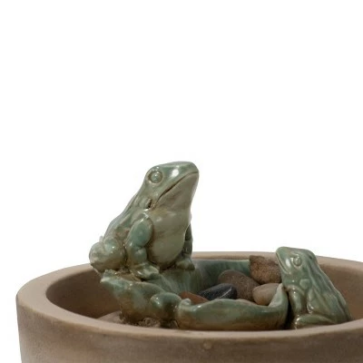 Multicolor Ceramic Frog Indoor Water Fountain With Pump - Foreside Home & Garden 3 Multicolor Ceramic Frog Indoor Water Fountain With Pump - Foreside Home & Garden