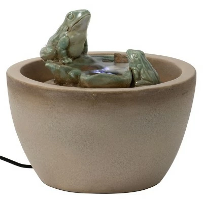 Multicolor Ceramic Frog Indoor Water Fountain With Pump - Foreside Home & Garden 4 Multicolor Ceramic Frog Indoor Water Fountain With Pump - Foreside Home & Garden - Image 2
