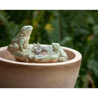 Multicolor Ceramic Frog Indoor Water Fountain With Pump - Foreside Home & Garden 9 Multicolor Ceramic Frog Indoor Water Fountain With Pump - Foreside Home & Garden - Image 7
