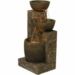 John Timberland Outdoor Floor Water Fountain Three Bowl Floor Cascade 35" for Yard Garden Lawn -Cheap Garden Decor Store unnamed file 5644