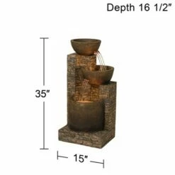 John Timberland Outdoor Floor Water Fountain Three Bowl Floor Cascade 35" for Yard Garden Lawn -Cheap Garden Decor Store unnamed file 5645