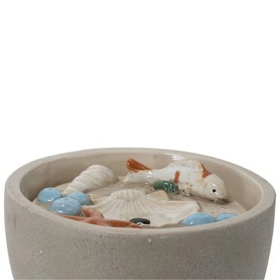 Multicolor Tidepool Ceramic Indoor Water Fountain With Pump - Foreside Home & Garden 3 Multicolor Tidepool Ceramic Indoor Water Fountain With Pump - Foreside Home & Garden