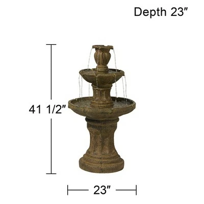 John Timberland Tuscan Outdoor Floor Water Fountain 41 1/2" High 3 Tier for Yard Garden Home Patio Deck Home 5 John Timberland Tuscan Outdoor Floor Water Fountain 41 1/2" High 3 Tier for Yard Garden Home Patio Deck Home - Image 3