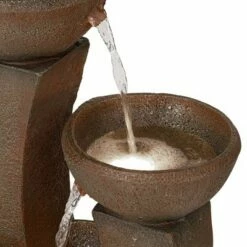 John Timberland Modern Zen Outdoor Floor Water Fountain with Light LED 31" High Cascading Curved Columns for Yard Garden Patio -Cheap Garden Decor Store unnamed file 5673