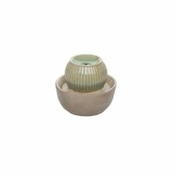 Green Ombre Ball with Tan Base Indoor Water Fountain With Pump - Foreside Home & Garden