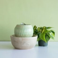 Green Ombre Ball with Tan Base Indoor Water Fountain With Pump - Foreside Home & Garden -Cheap Garden Decor Store unnamed file 5679