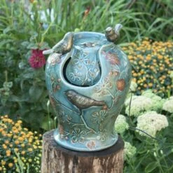 Blue Verdigris Bird Indoor Water Fountain with LED Light and Pump - Foreside Home & Garden -Cheap Garden Decor Store unnamed file 5696