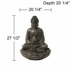 John Timberland Asian Zen Buddha Outdoor Water Fountain with Light LED 27 1/2" High Meditating Table Desk Yard Garden Patio Home -Cheap Garden Decor Store unnamed file 5705