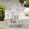 John Timberland Zen Buddha Outdoor Water Fountain with Light LED 19" High Sitting for Table Desk Yard Garden Patio Deck Home -Cheap Garden Decor Store unnamed file 5706