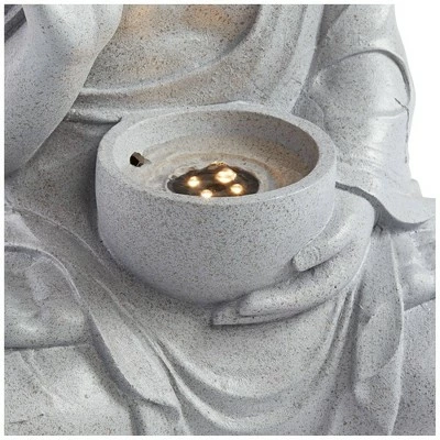 John Timberland Zen Buddha Outdoor Water Fountain with Light LED 19" High Sitting for Table Desk Yard Garden Patio Deck Home 5 John Timberland Zen Buddha Outdoor Water Fountain with Light LED 19" High Sitting for Table Desk Yard Garden Patio Deck Home - Image 3