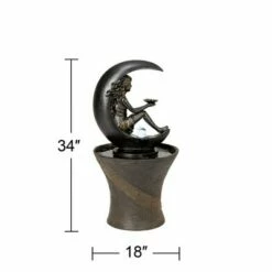 John Timberland Modern Outdoor Floor Water Fountain with Light LED 34" High Crescent Moon for Yard Garden Patio Deck Home -Cheap Garden Decor Store unnamed file 5721