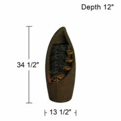 John Timberland Modern Rustic Outdoor Floor Water Fountain with Light LED 34 1/2" High Cascading for Yard Garden Patio Deck -Cheap Garden Decor Store unnamed file 5730