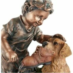 John Timberland Modern Outdoor Floor Water Fountain 24 3/4" High Cascading Boy Plays with Dog for Yard Garden Patio Deck -Cheap Garden Decor Store unnamed file 5750