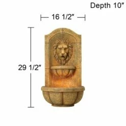 John Timberland Roman Outdoor Wall Water Fountain with Light LED 29 1/2" High 2 Tiered Lion Head for Yard Garden Patio Deck Home 14 John Timberland Roman Outdoor Wall Water Fountain with Light LED 29 1/2" High 2 Tiered Lion Head for Yard Garden Patio Deck Home -Cheap Garden Decor Store unnamed file 5765