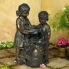John Timberland Outdoor Floor Water Fountain with Light LED 23" High Boy and Girl for Yard Garden Patio Deck Home -Cheap Garden Decor Store unnamed file 5796