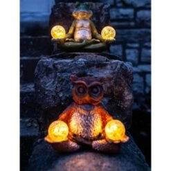 10" Resin Solar Yoga Frog Holding 2 Glass Jars Garden Statue Green - Exhart -Cheap Garden Decor Store unnamed file 58