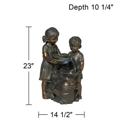John Timberland Outdoor Floor Water Fountain with Light LED 23" High Boy and Girl for Yard Garden Patio Deck Home 7 John Timberland Outdoor Floor Water Fountain with Light LED 23" High Boy and Girl for Yard Garden Patio Deck Home - Image 5
