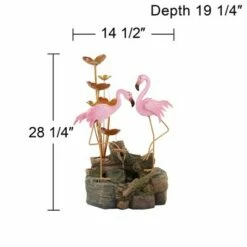 John Timberland Outdoor Floor Water Fountain 28 1/4" High Cascading Leaves Flamingos for Yard Garden Patio Deck -Cheap Garden Decor Store unnamed file 5808
