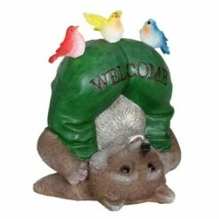 10" Resin Solar Welcome Racoon With Birds Statue Green - Exhart -Cheap Garden Decor Store unnamed file 581