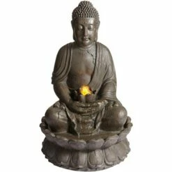 John Timberland Asian Zen Buddha Outdoor Water Fountain with Light LED 33 1/2" High Meditating for Yard Garden Patio Deck Home -Cheap Garden Decor Store unnamed file 5823
