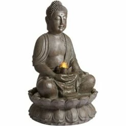 John Timberland Asian Zen Buddha Outdoor Water Fountain with Light LED 33 1/2" High Meditating for Yard Garden Patio Deck Home -Cheap Garden Decor Store unnamed file 5825