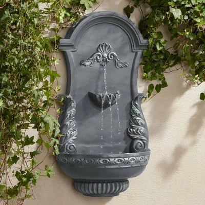 John Timberland Outdoor Wall Water Fountain 33" High 2 Tiered Ornate for Yard Garden Patio Deck Home 3 John Timberland Outdoor Wall Water Fountain 33" High 2 Tiered Ornate for Yard Garden Patio Deck Home