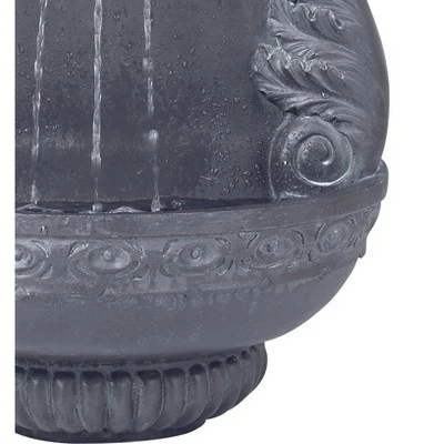 John Timberland Outdoor Wall Water Fountain 33" High 2 Tiered Ornate for Yard Garden Patio Deck Home 6 John Timberland Outdoor Wall Water Fountain 33" High 2 Tiered Ornate for Yard Garden Patio Deck Home - Image 4