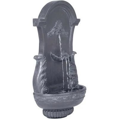 John Timberland Outdoor Wall Water Fountain 33" High 2 Tiered Ornate for Yard Garden Patio Deck Home 7 John Timberland Outdoor Wall Water Fountain 33" High 2 Tiered Ornate for Yard Garden Patio Deck Home - Image 5