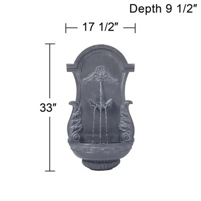 John Timberland Outdoor Wall Water Fountain 33" High 2 Tiered Ornate for Yard Garden Patio Deck Home 8 John Timberland Outdoor Wall Water Fountain 33" High 2 Tiered Ornate for Yard Garden Patio Deck Home - Image 6