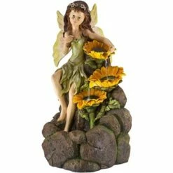 John Timberland Outdoor Floor Water Fountain with Light LED 26" High Cascading Garden Fairy and Sunflowers for Yard Garden Patio -Cheap Garden Decor Store unnamed file 5839