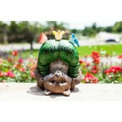 10" Resin Solar Welcome Racoon With Birds Statue Green - Exhart -Cheap Garden Decor Store unnamed file 584