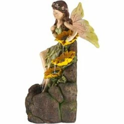 John Timberland Outdoor Floor Water Fountain with Light LED 26" High Cascading Garden Fairy and Sunflowers for Yard Garden Patio -Cheap Garden Decor Store unnamed file 5840